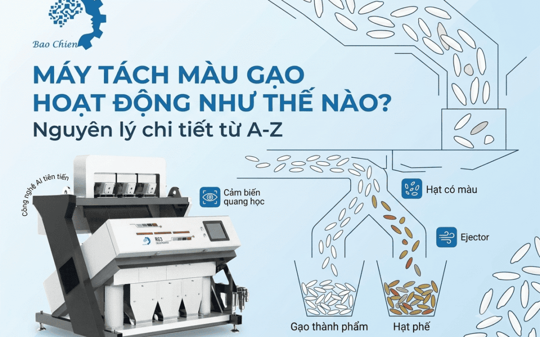 Máy tách màu gạo hoạt động như thế nào? Nguyên lý chi tiết từ A-Z